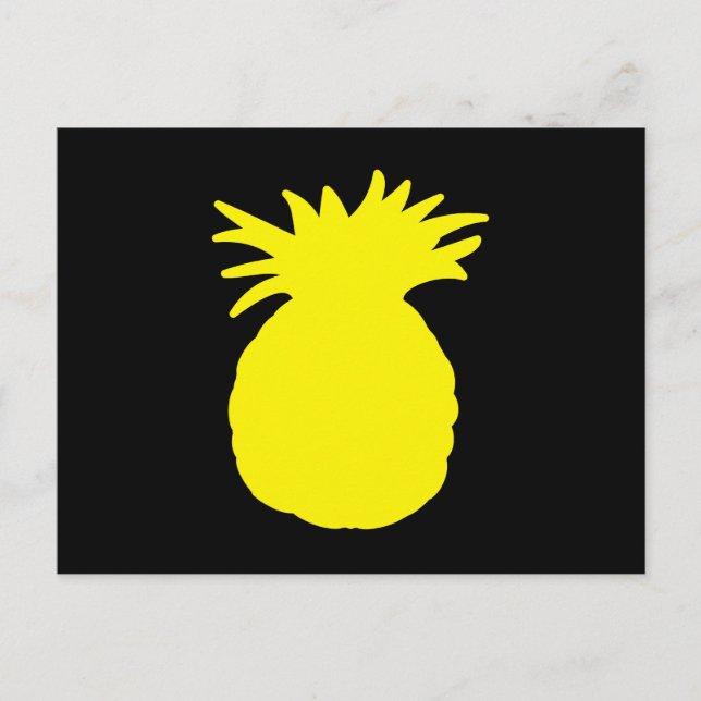 Yellow Pineapple Silhouette Postcard (Front)