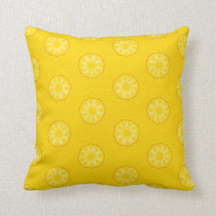 Yellow Pineapple Slices Pattern Cushion