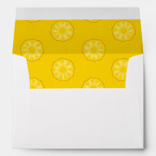 Yellow Pineapple Slices Pattern Envelopes