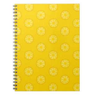 Yellow Pineapple Slices Pattern Spiral Notebook
