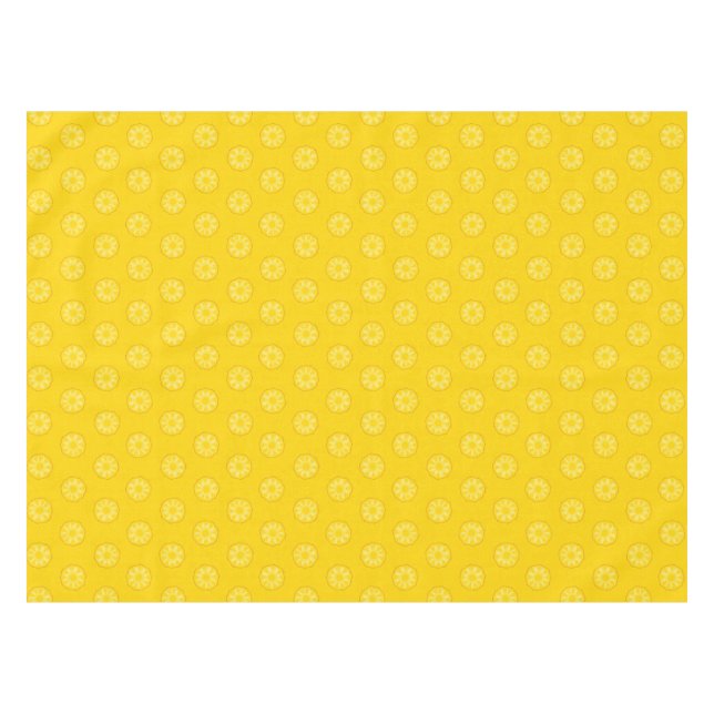 Yellow Pineapple Slices Pattern Tablecloth (Front (Horizontal))