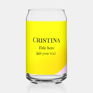 Yellow pink abstract add name title text pattern p can glass