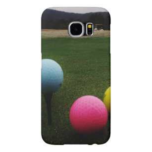 yellow pink and blue, Golf Balls