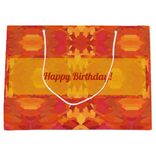 Yellow, Pink and Orange Kaleidoscope Large Gift Bag