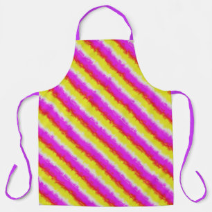 Yellow Pink Artdeco Rainbow Stripes Apron