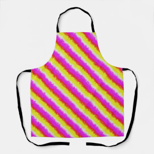 Yellow Pink Artdeco Rainbow Stripes Apron