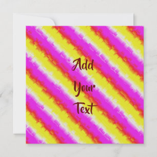 Yellow Pink Artdeco Rainbow Stripes Card