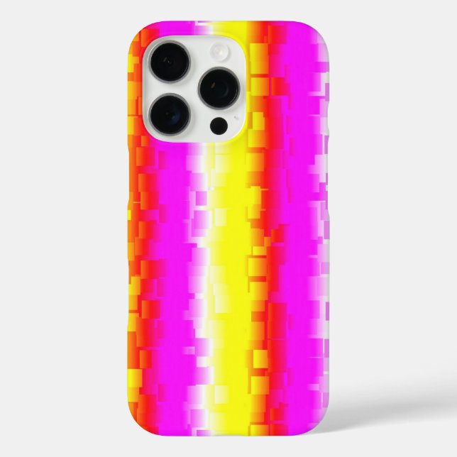 Yellow Pink Artdeco Rainbow Stripes Case-Mate iPhone Case (Back)