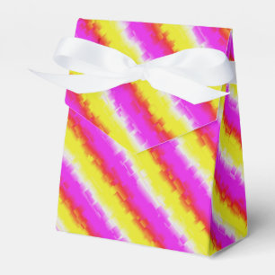 Yellow Pink Artdeco Rainbow Stripes Favour Box