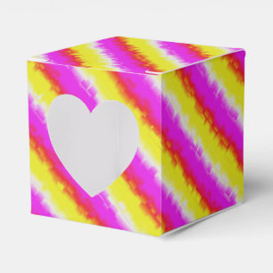 Yellow Pink Artdeco Rainbow Stripes Favour Box