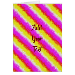Yellow Pink Artdeco Rainbow Stripes Greeting Cards
