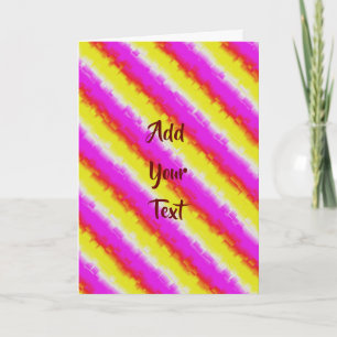 Yellow Pink Artdeco Rainbow Stripes Note Card