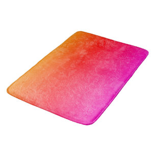Yellow pink bright summer bathroom Mat