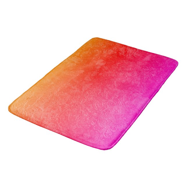 Yellow pink bright summer bathroom Mat (Angled)
