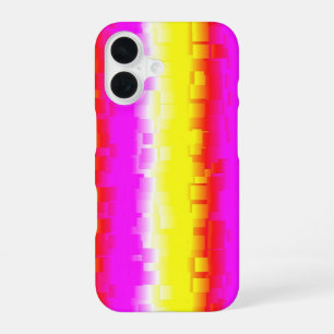 Yellow Pink Broken Glass Rainbow Stripes iPhone 16 Case