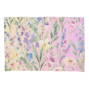 Yellow Pink Colourful Flowers Pillowcase