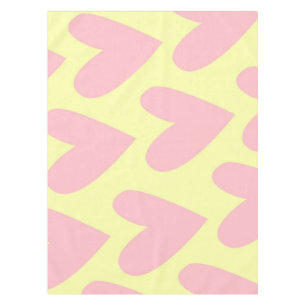 Yellow Pink Cute Simple Heart Y2K Pattern Tablecloth