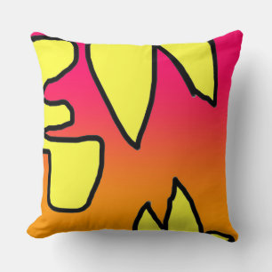 Yellow Pink Embellished Cushion