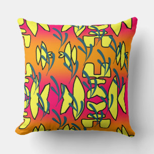 Yellow Pink Embellished Images Cushion