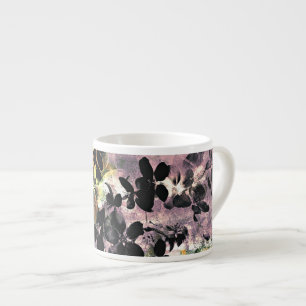 Yellow pink flower pattern floral digital art espresso cup