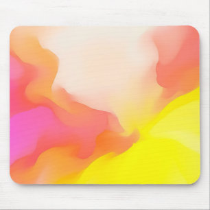 Yellow Pink Fluid Colour Burst Mouse Pad
