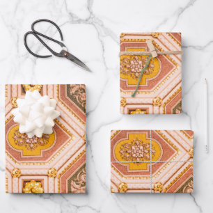Yellow Pink Hungarian Abstract Ceiling Photograph Wrapping Paper Sheet