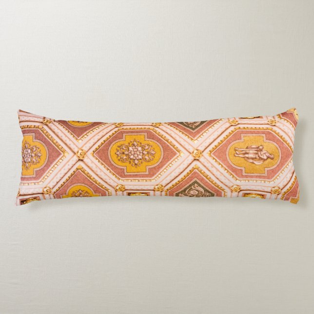 Yellow Pink Hungarian Architecture Body Cushion (Front)