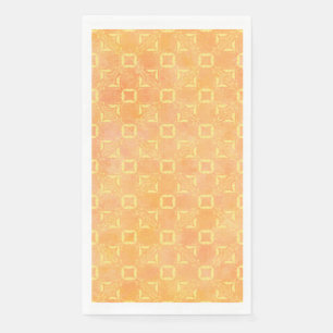 Yellow, Pink, & Orange Abstract Squares Pattern Napkin