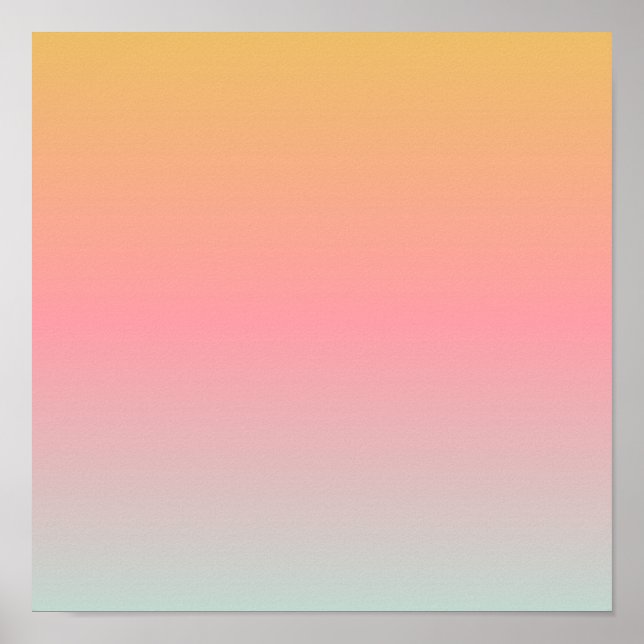 yellow pink pastel sunset gradient colours poster (Front)