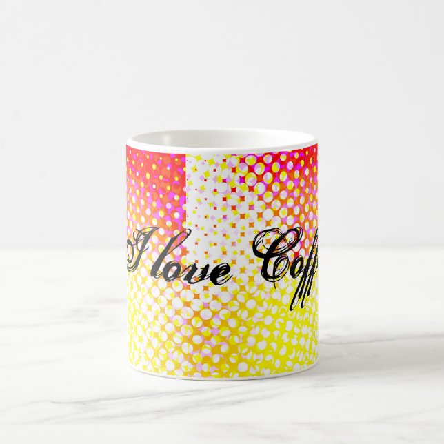Yellow Pink Pattern Design Coffee Mug (Center)