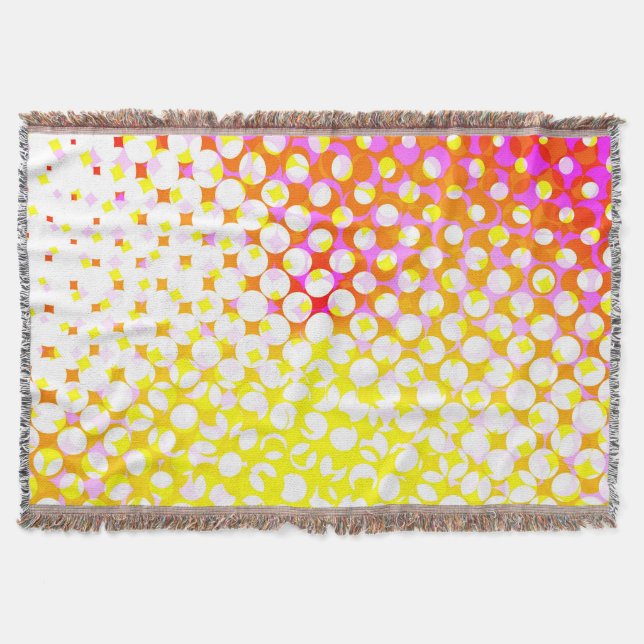 Yellow Pink Pattern Design Throw Blanket (Front)