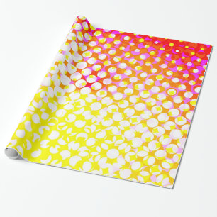 Yellow Pink Pattern Design Wrapping Paper