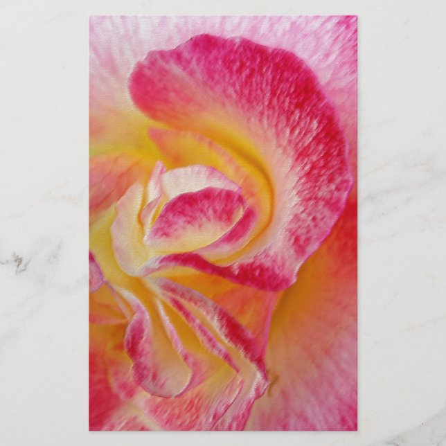 yellow pink petals stationery (Front)