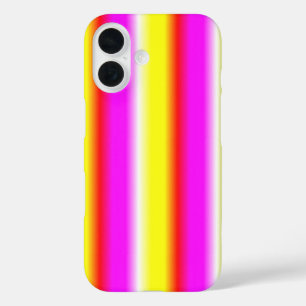yellow pink rainbow stripe iPhone 16 case