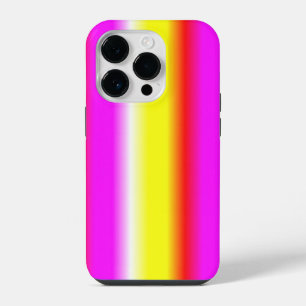 Yellow Pink Rainbow Stripes iPhone 14 Pro Case