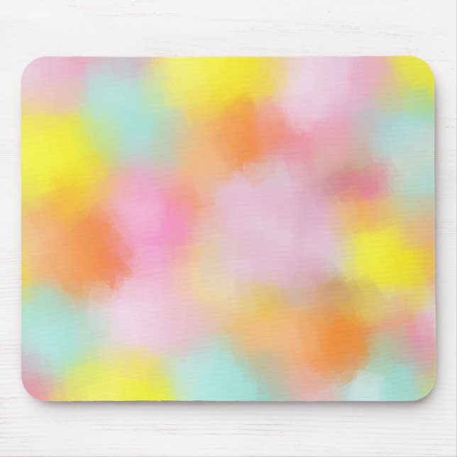 Yellow Pink Red Blue Green Colourful Abstract Art Mouse Pad (Front)