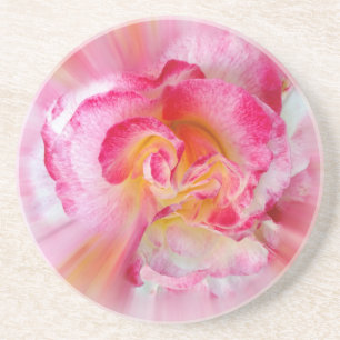 yellow pink Rose Coaster