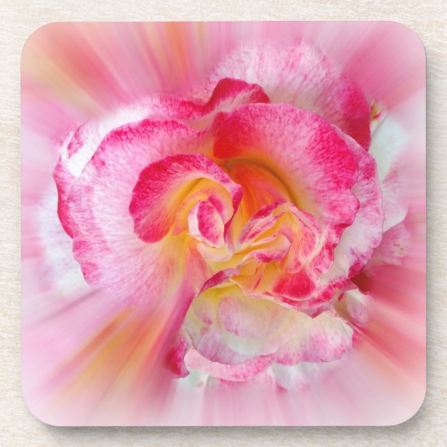 yellow pink Rose Coaster (Front)
