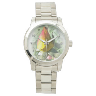 yellow pink rosebud watch