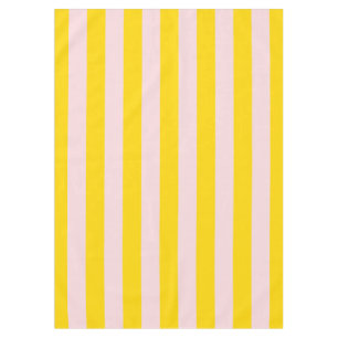Yellow Pink Stripe Modern Minimalist Table Decor Tablecloth