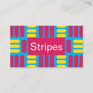 Yellow Pink Stripes Business Card
