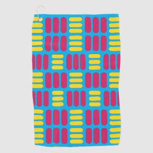 Yellow Pink Stripes Golf Towel