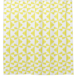 Yellow Pinwheel Shower Curtain