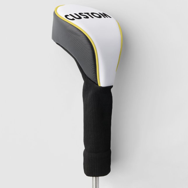 YELLOW Piping Custom Golf Driver Headcover Blank (Angled)