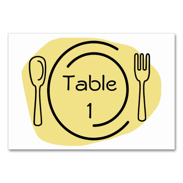Yellow Place Setting Table Number (Front)