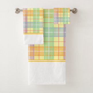 Yellow Plaid  Bath Towel Set