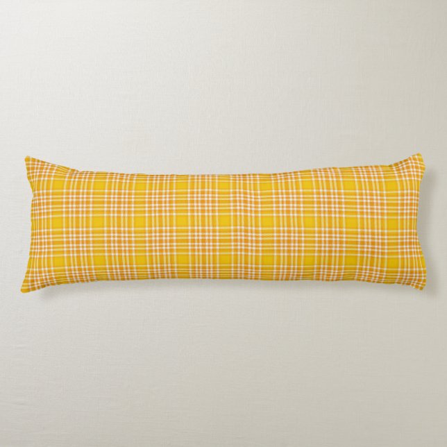 Yellow Plaid Bed & Body Pillow (Front)
