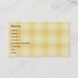 Yellow Plaid - Business Card