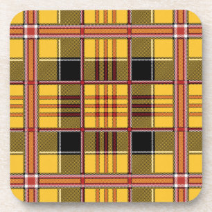 yellow plaid coaster