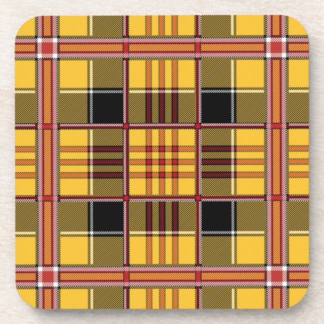 yellow plaid coaster (Front)